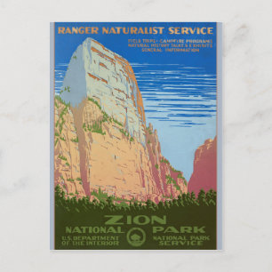Carte Postale Poster de voyage du service du parc national Retro
