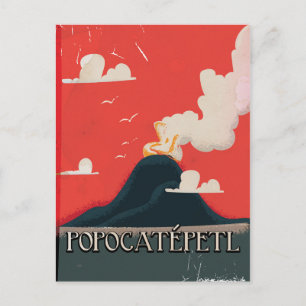 Carte Postale Poster de voyage du volcan Popocatépetl