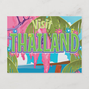 Carte Postale poster de voyage fun en Thaïlande