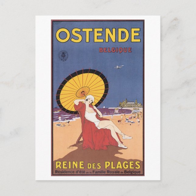 Carte Postale Poster de voyage Ostende Belgique (Devant)