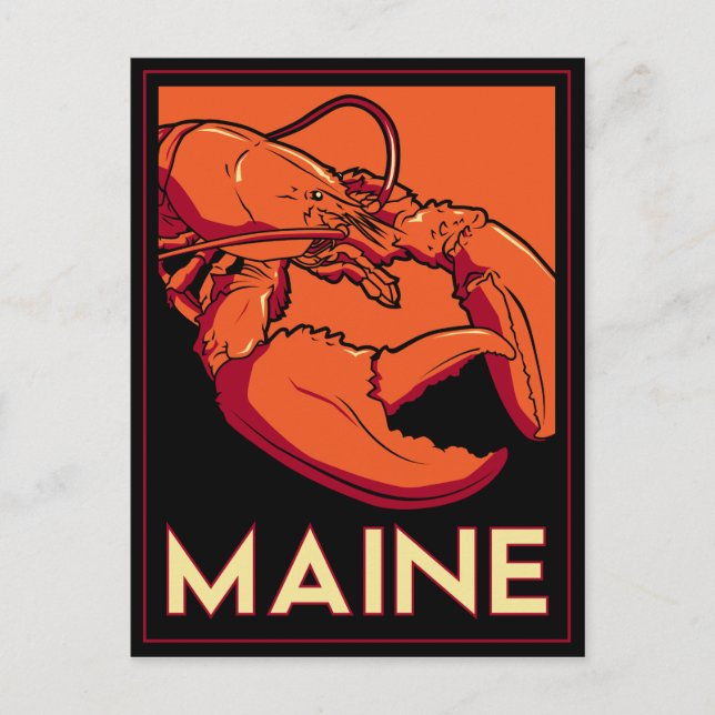 Carte Postale poster de voyage rétro art déco du Maine (Devant)