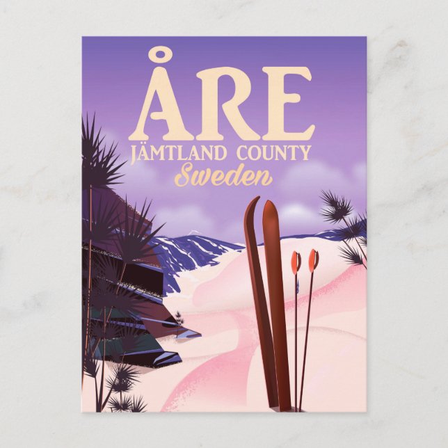 Carte Postale poster de voyage ski Åre Suède (Devant)