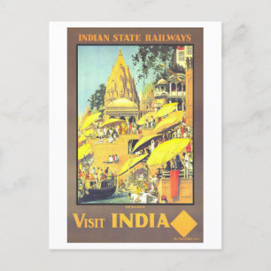 Carte Postale Poster de voyage vintage Benares India