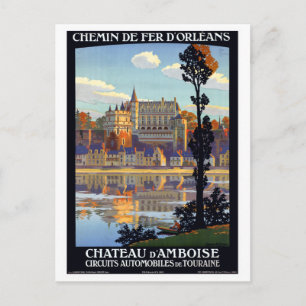 Carte Postale Poster de voyage vintage Château d'Amboise France