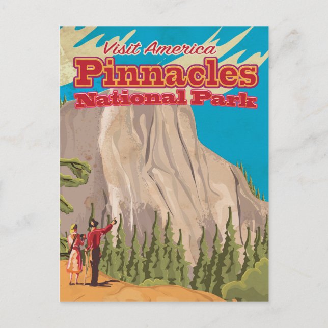 Carte Postale Poster de voyage vintage du parc national Pinnacle (Devant)
