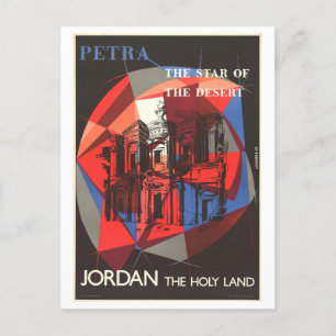 Carte Postale Poster de voyage vintage Petra Jordan "Terre Saint