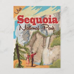 Carte Postale Poster de voyage vintage Sequoia.