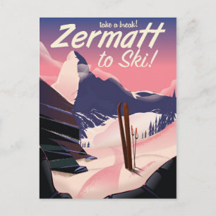 Carte Postale Poster de voyage vintage Zermatt