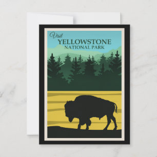 Carte Postale Poster de voyage Yellowstone, Wyoming
