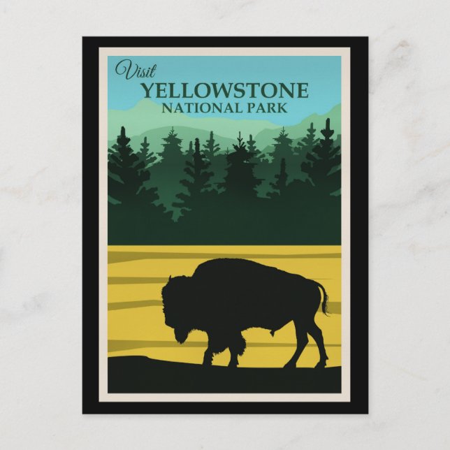 Carte Postale Poster de voyage Yellowstone, Wyoming (Devant)