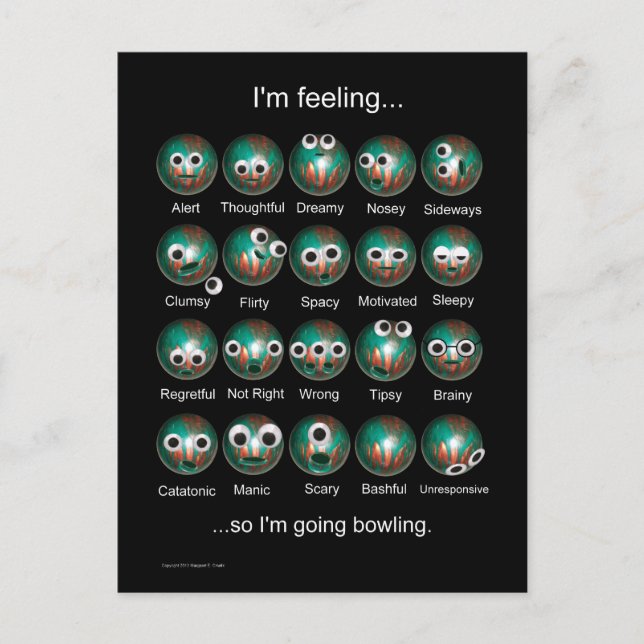 Carte Postale Poster des émotions de Bowling (Devant)
