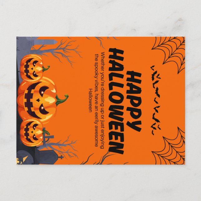 Carte Postale Poster d'Halloween noir et orange (Devant)