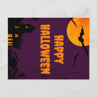 Carte Postale Poster d'Halloween violet heureux