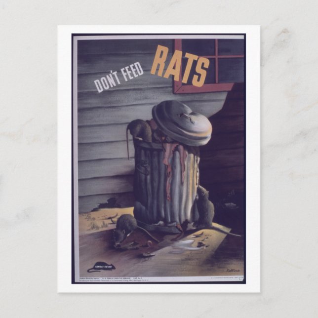 Carte Postale Poster Don't_Feed_Rats.-_-_NARA_Propaganda (Devant)