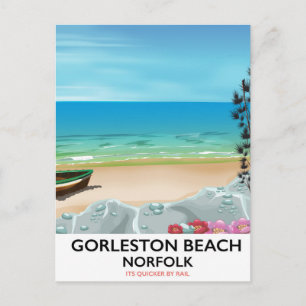 Carte Postale Poster du Gorleston Beach Norfolk Rail.