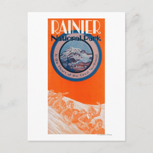 Carte Postale Poster du mont Rainier - Drapeau (Devant)