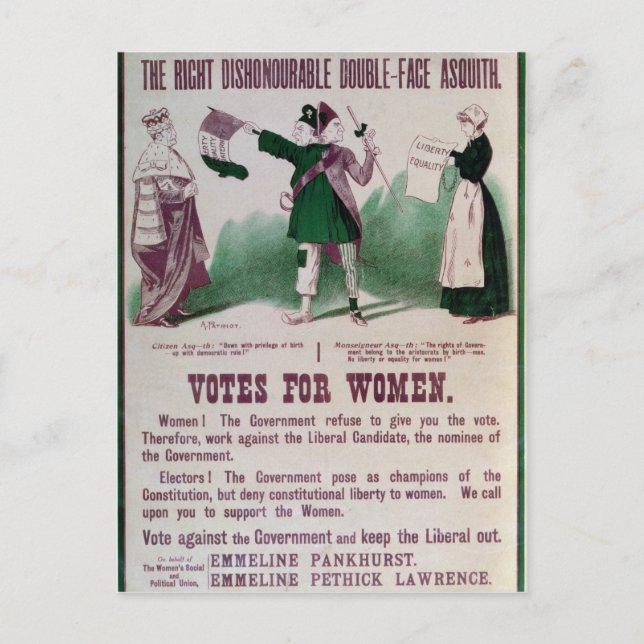 Carte Postale Poster du suffrage féminin (Devant)