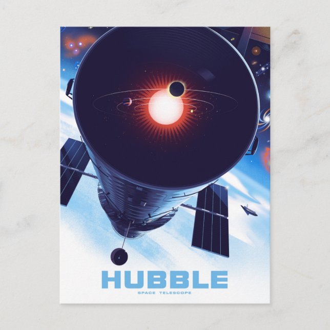Carte Postale Poster du télescope spatial Hubble. (Devant)