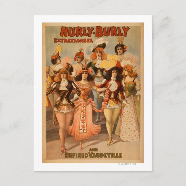 Carte Postale Poster du théâtre Extravaganza Hurly Burly (Devant)