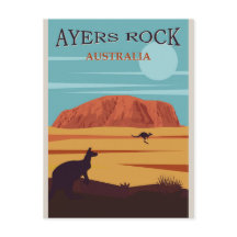 Poster du Vintage voyage Ayers Rock Australia