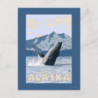 Poster du Vintage voyage de baleines à bosse d'Ala