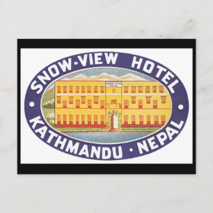 Carte Postale Poster du Vintage voyage de l'hôtel Nepal