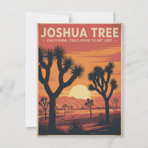 Carte Postale Poster du Vintage voyage Joshua Tree