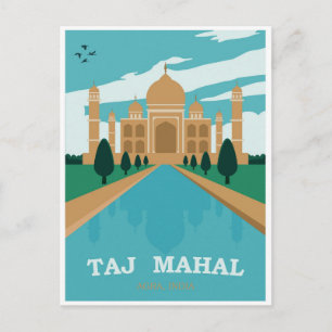 Carte Postale Poster du Vintage voyage Taj Mahal India