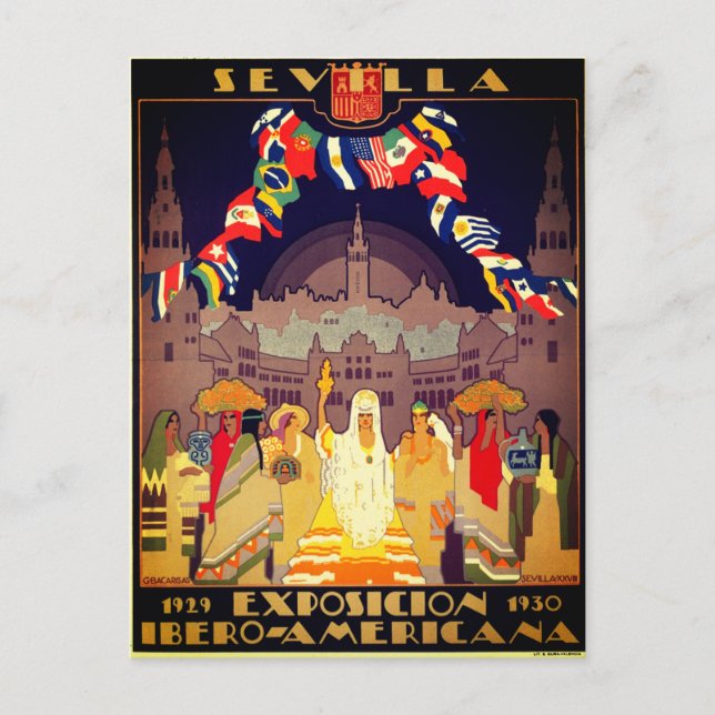 Carte Postale Poster Exposition ibéro-américaine de 1929 (Devant)