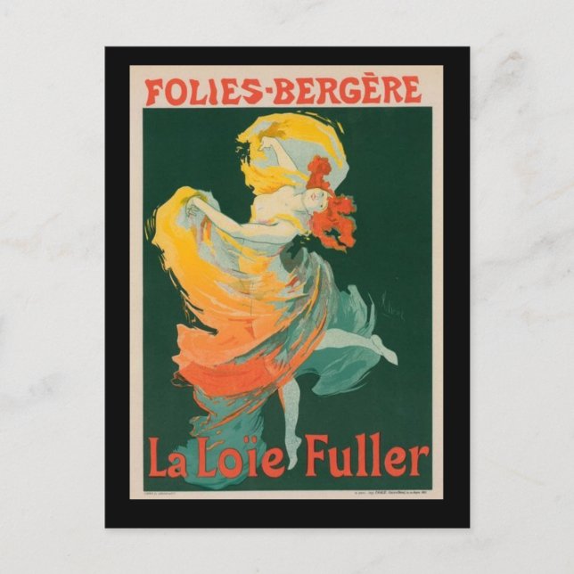 Carte Postale Poster français Vintage Folies-Bergere (Devant)