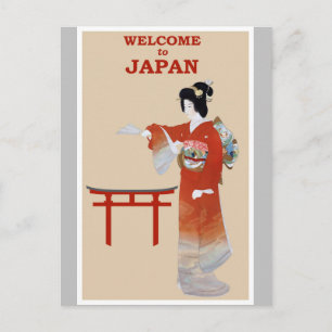 Carte Postale Poster japonais Geisha Vintage voyage