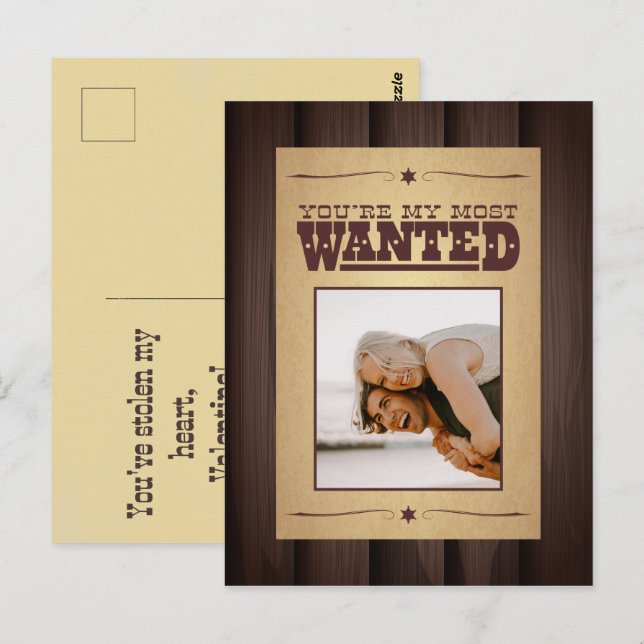 Carte Postale Poster le plus Recherché Saint Valentin (Devant / Derrière)