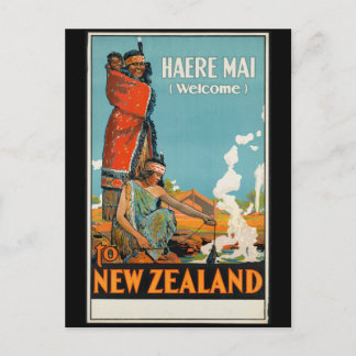 Carte Postale Poster maori de Nouvelle-Zélande vintage
