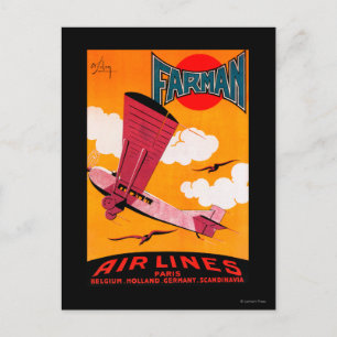 Carte Postale Poster Monoplane F-170 de Farman Brothers Airlines