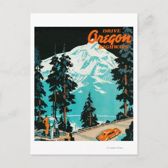 Carte Postale Poster publicitaire Oregon Highways (Devant)