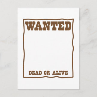 Carte Postale poster Recherché mort ou vivant