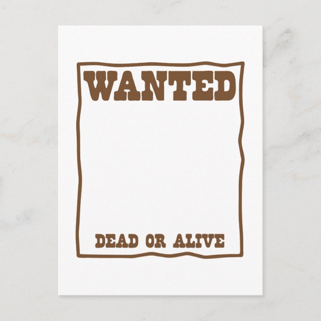 Carte Postale poster Recherché mort ou vivant (Devant)