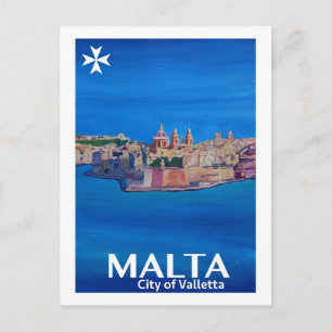 Carte Postale Poster rétro Malte La Valette - Ville des Chevalie
