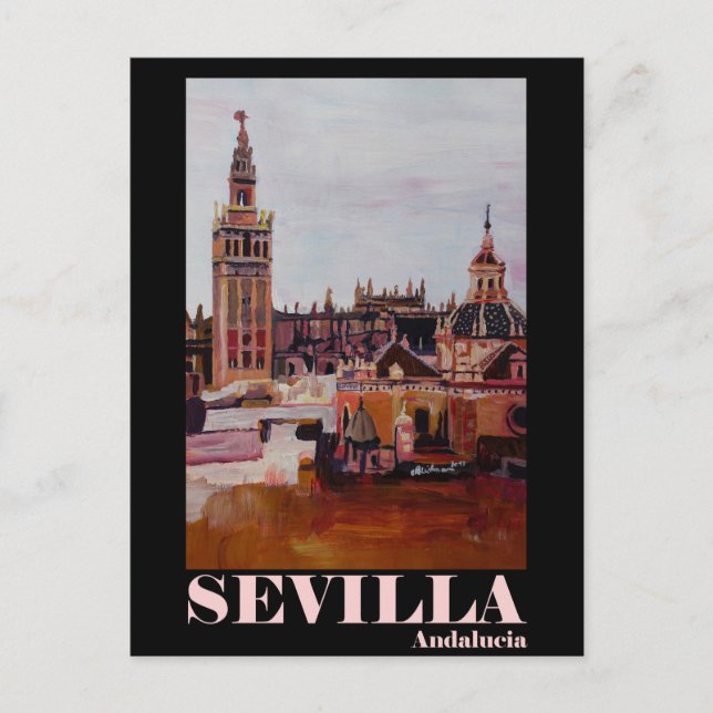 Carte Postale Poster Retro Sevilla Giralda Andalucia (Devant)