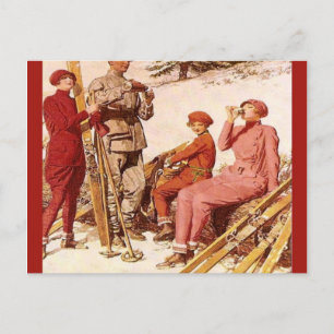 Carte Postale poster Ski vintage, Mode sur piste