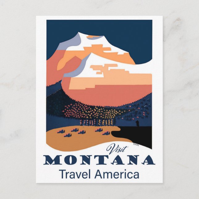 Carte Postale Poster touristique vintage Montana (Devant)
