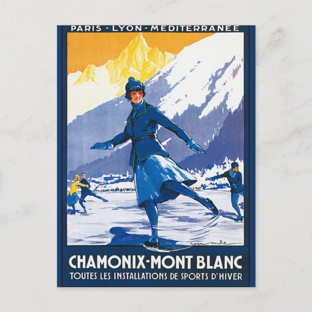 Carte Postale Poster vintage Chamonix - Mont Blanc (Devant)