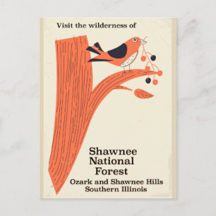 Carte Postale Poster vintage de l'Illinois de la Forêt nationale