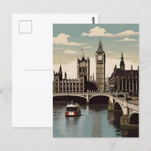Carte Postale Poster vintage de Londres