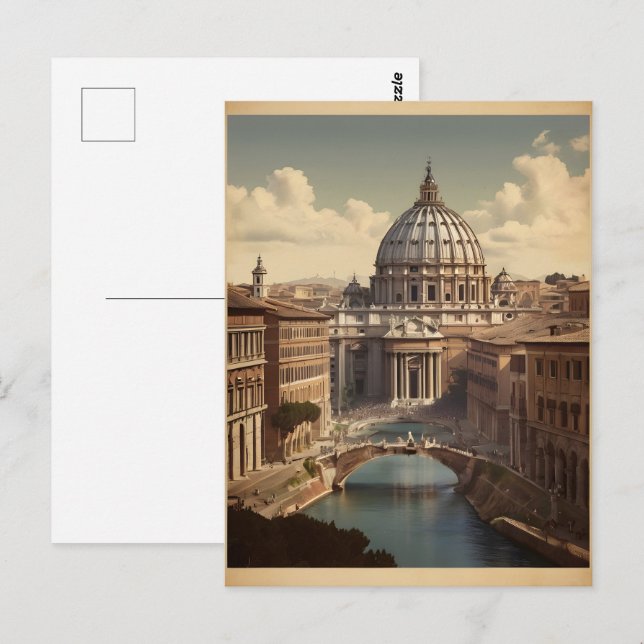 Carte Postale Poster vintage de Rome (Devant / Derrière)