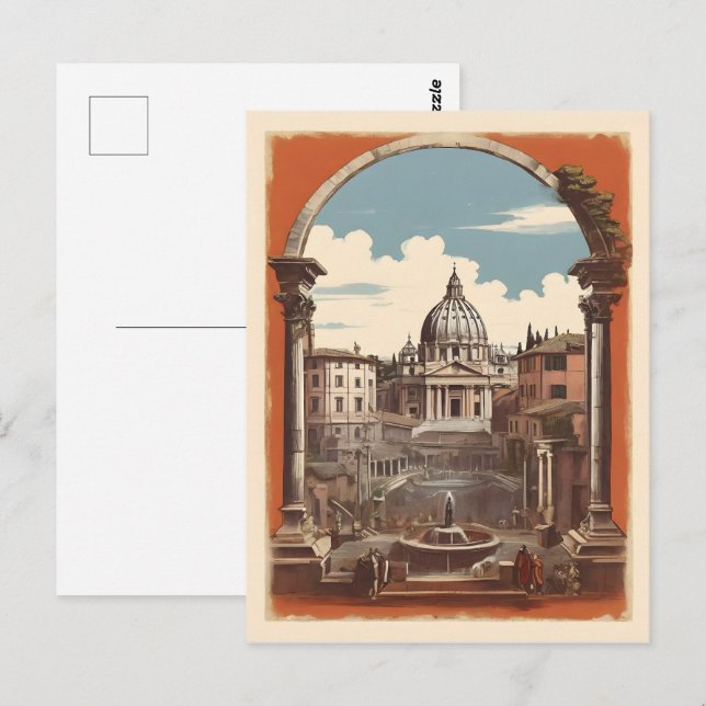 Carte Postale Poster vintage de Rome (Devant / Derrière)