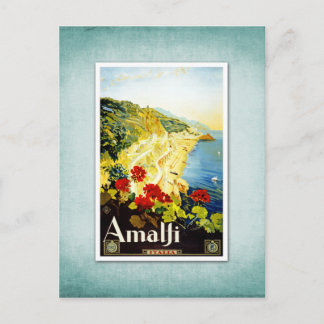 Carte Postale Poster vintage de voyage Amalfi Italie