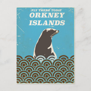 Carte Postale Poster vintage des îles Orcades « Allez-y aujourd'
