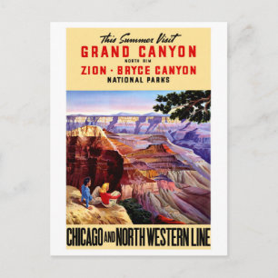 Carte Postale POSTER VINTAGE des parcs nationaux des États-Unis 