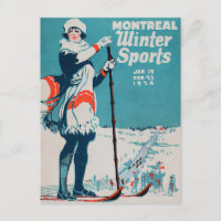 Poster vintage des sports d'hiver de Montréal Ski 